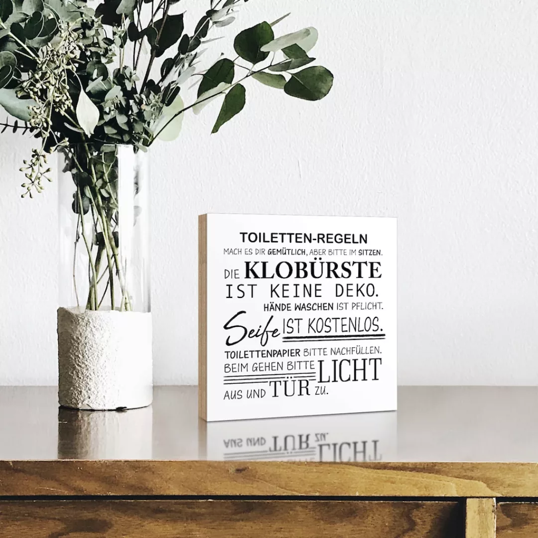 Artland Holzbild "Toilettenregeln", Sprüche & Texte, (1 St.) günstig online kaufen