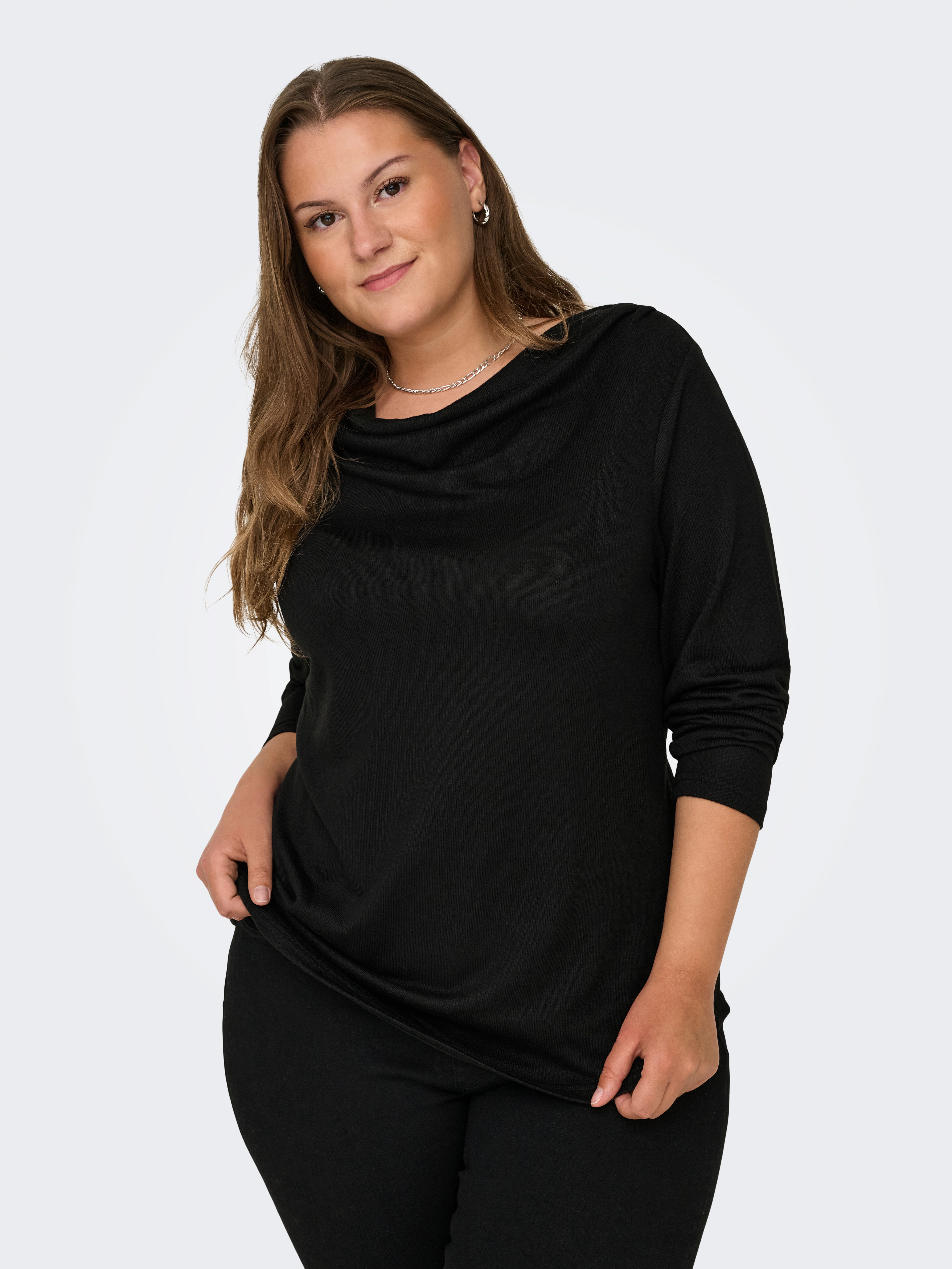 ONLY CARMAKOMA Blusenshirt Bluse Plus Size V-Ausschnitt Langarm Regular Fit günstig online kaufen