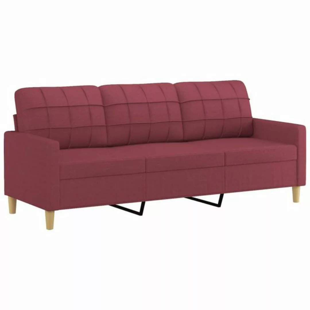 vidaXL Sofa 3-Sitzer Sofa Couch Möbel Weinrot 180 cm Stoff günstig online kaufen