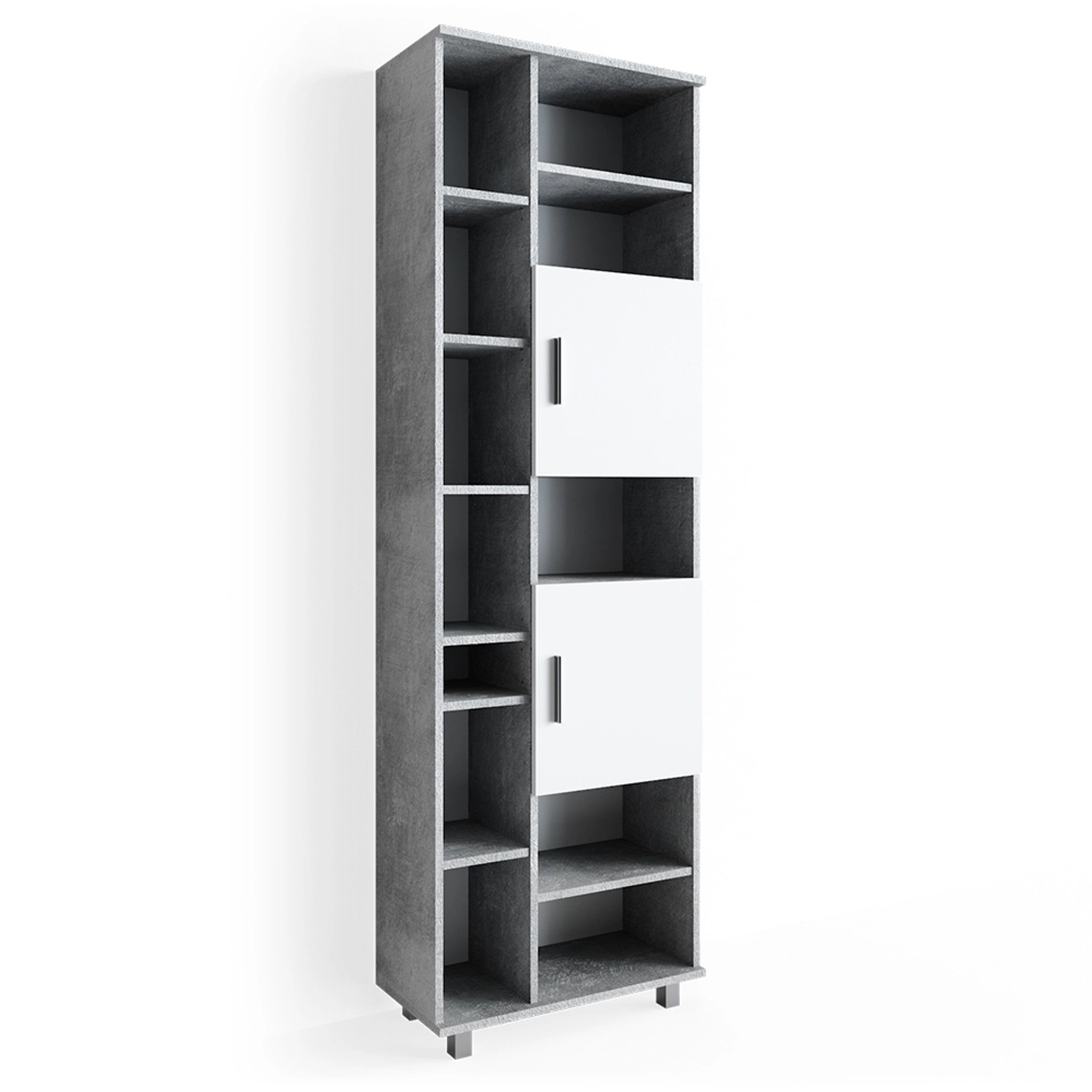 Vicco Hochschrank Ilias, Beton/Weiß, 60 x günstig online kaufen