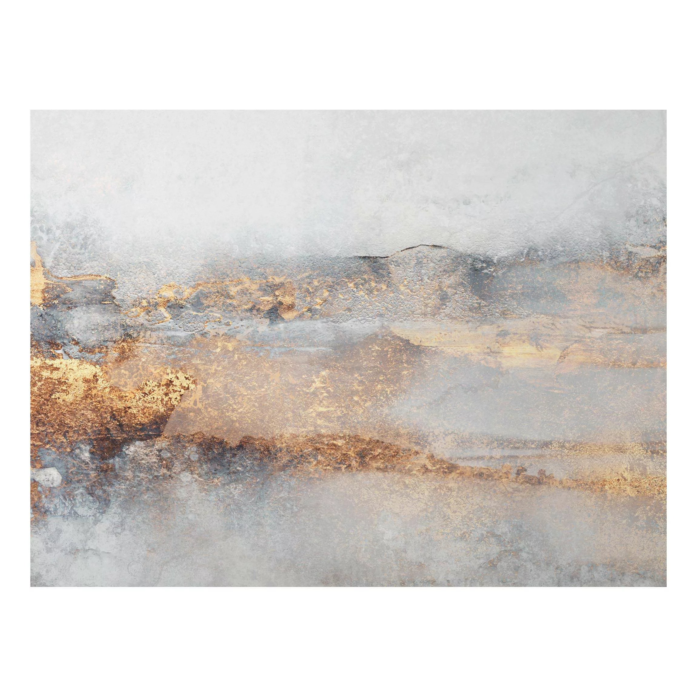 Alu-Dibond Bild Gold-Grauer Nebel günstig online kaufen