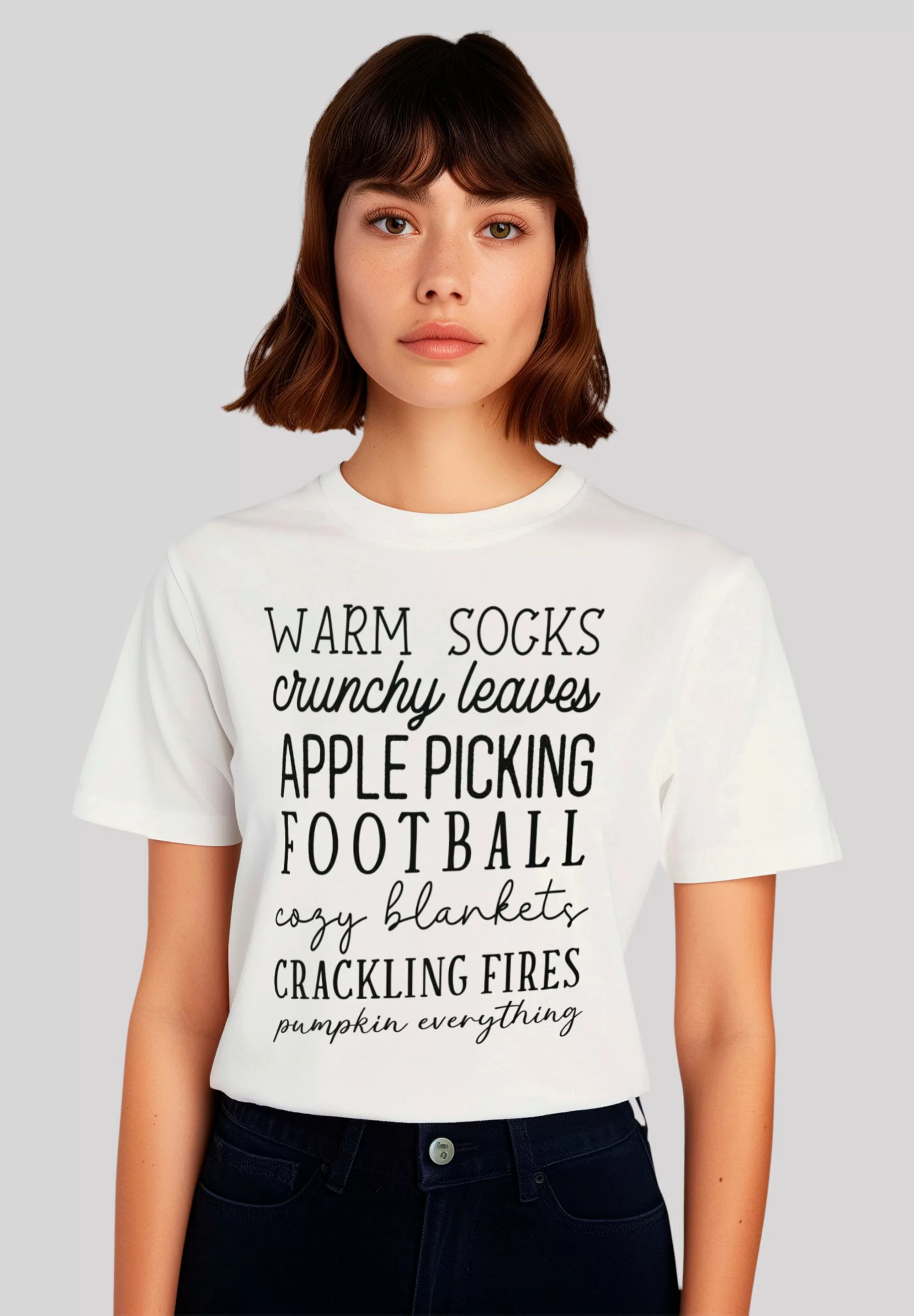 F4NT4STIC T-Shirt "Fall Socks leaves football apples", Premium Qualität, Un günstig online kaufen