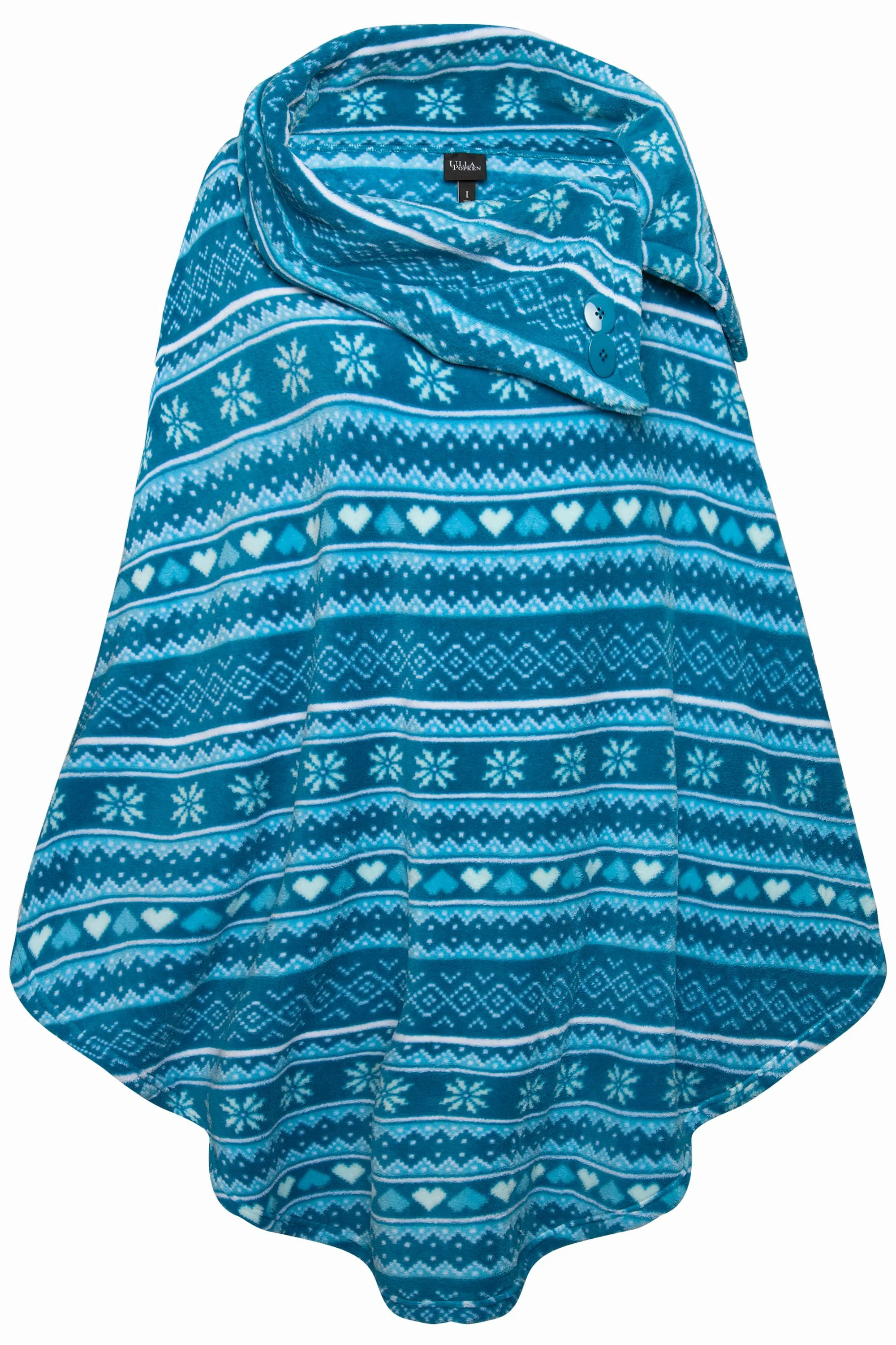 Ulla Popken Bademantel Homewear-Poncho Norweger Plüsch günstig online kaufen