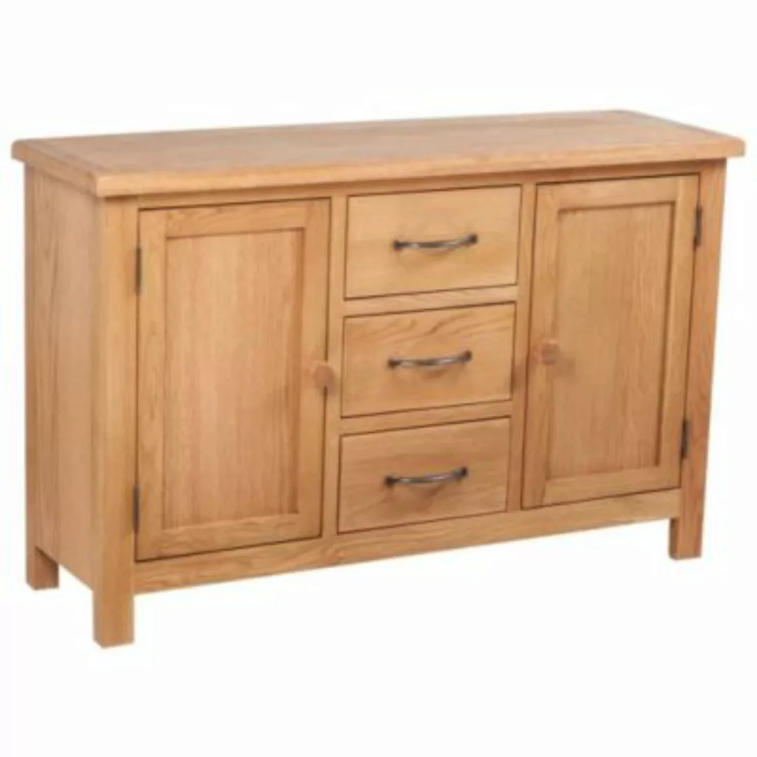 vidaXL Sideboard mit 3 Schubladen 110x33,5x70 cm Massivholz Eiche Sideboard günstig online kaufen