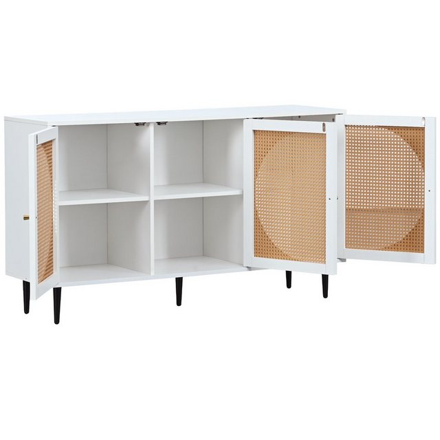 Odikalo Schuhschrank Sideboard Kommode Highboard Schrank Metallgriff Rattan günstig online kaufen