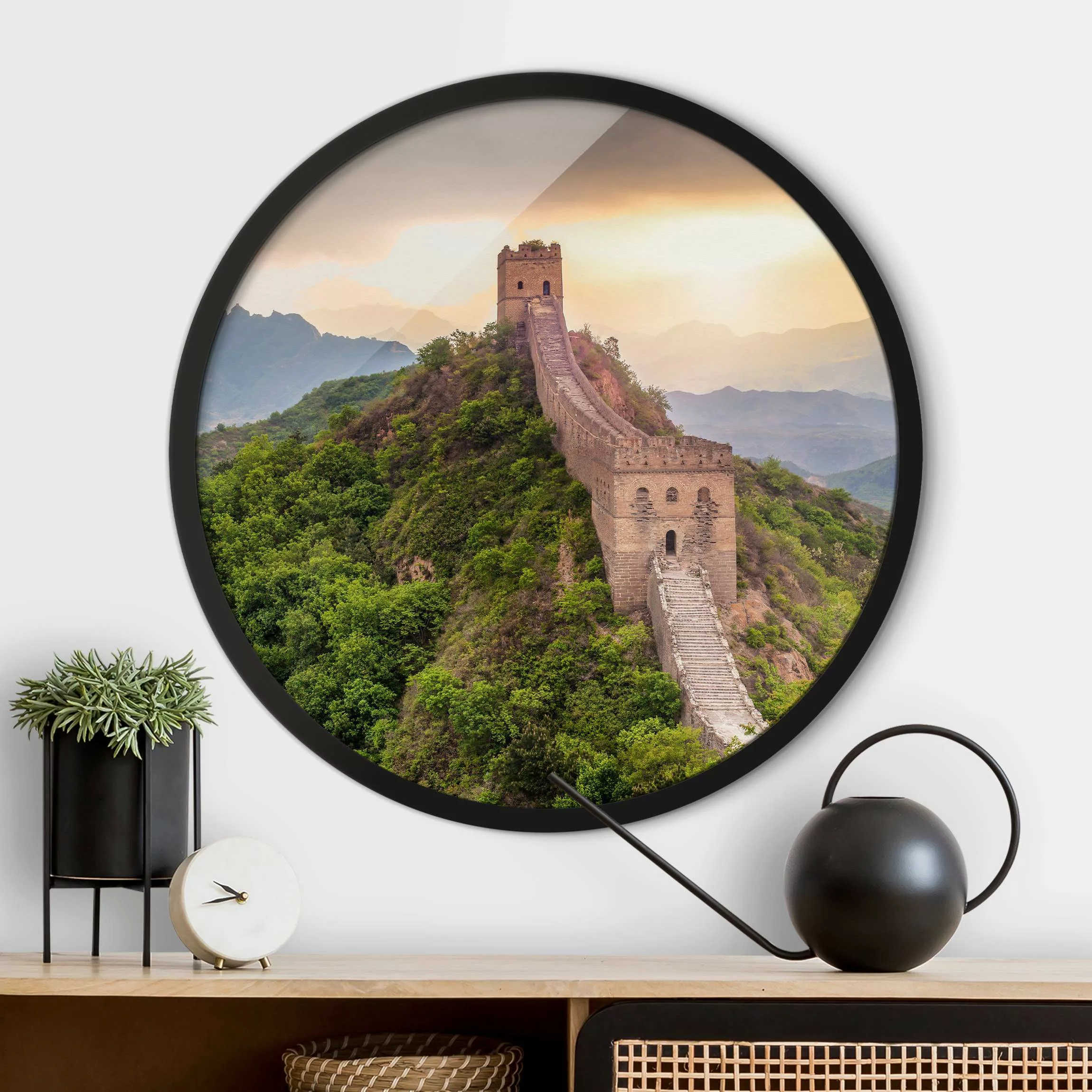 Rundes Gerahmtes Bild Die unendliche Mauer von China günstig online kaufen