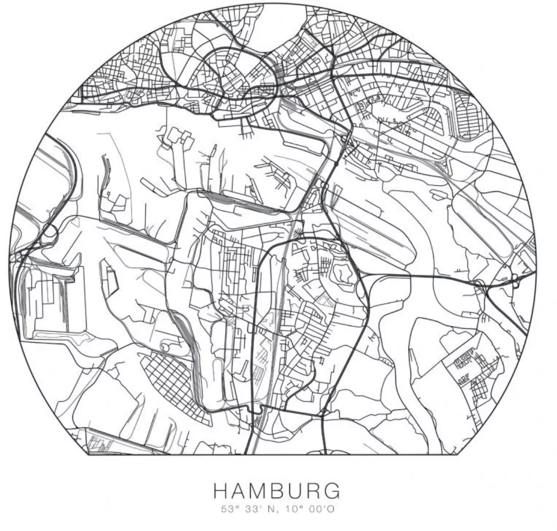 Wall-Art Wandtattoo "Hamburg Stadtplan entfernbar", (1 St.) günstig online kaufen