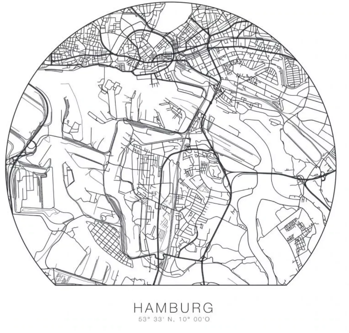 Wall-Art Wandtattoo "Hamburg Stadtplan entfernbar", (1 St.), selbstklebend, günstig online kaufen