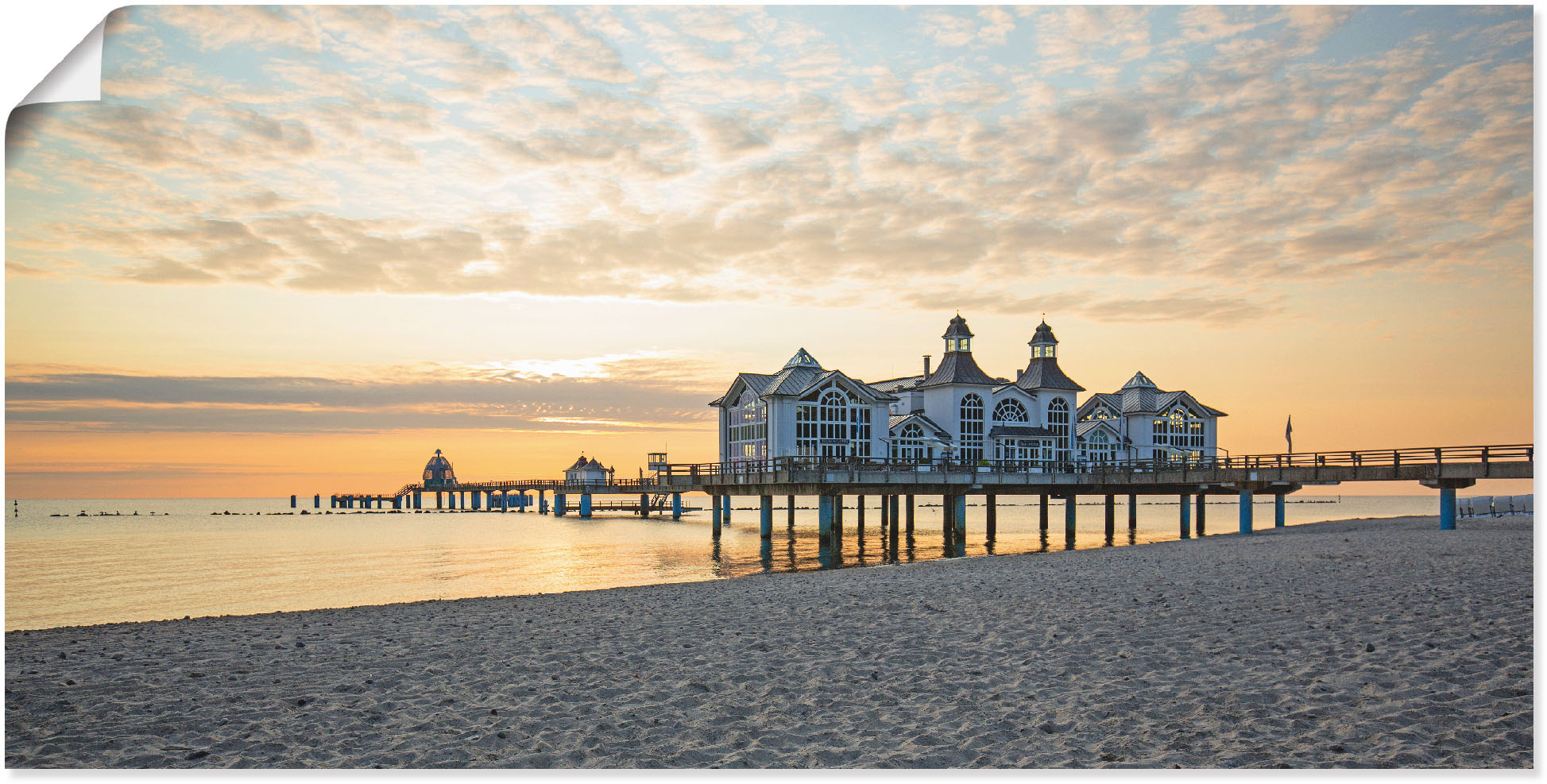 Artland Wandbild "Seebrücke Sellin bei Sonnenaufgang", Strand, (1 St.), als günstig online kaufen