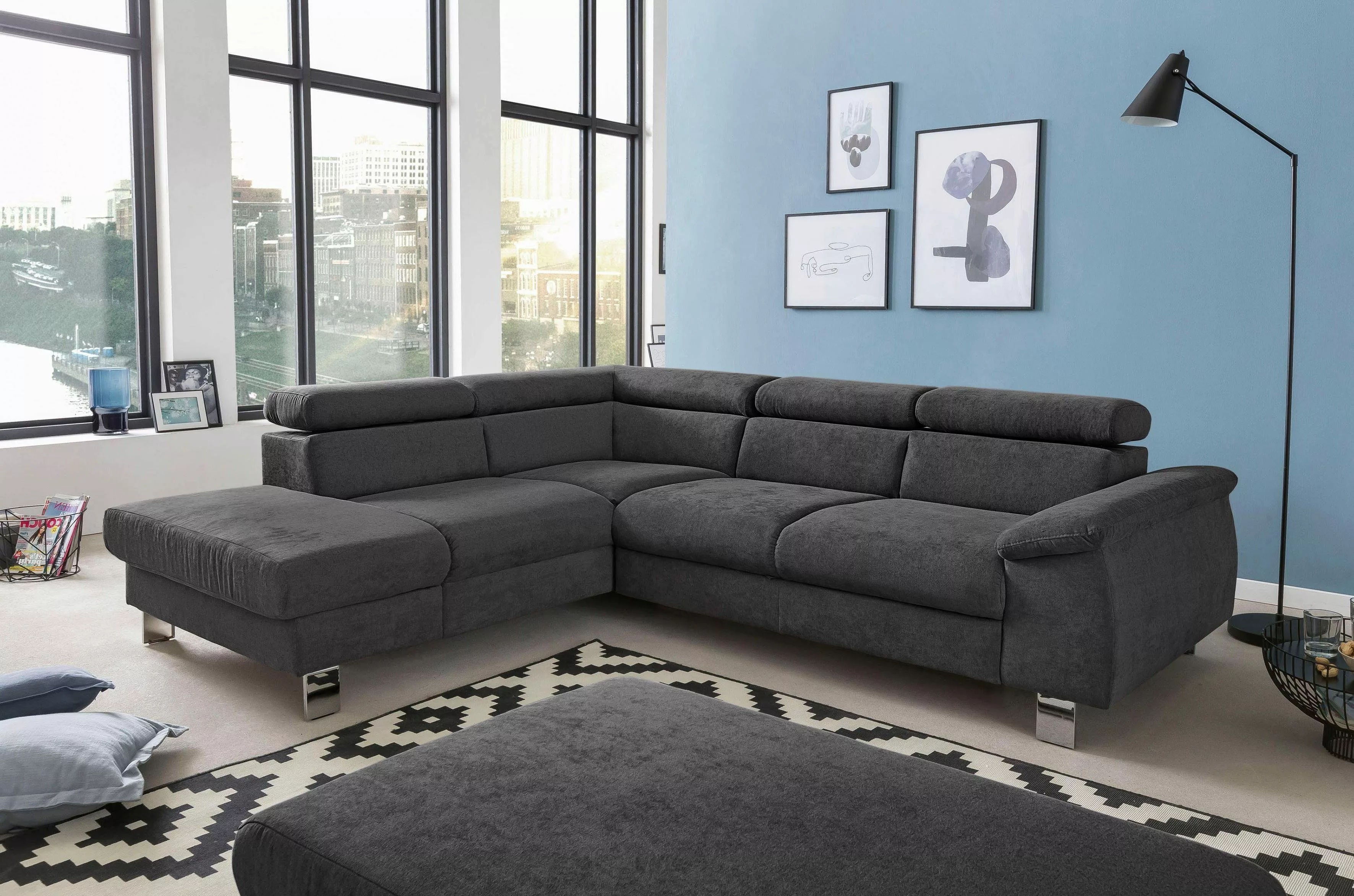COTTA Ecksofa "Komaris L-Form mit Kopfteilverstellung", wahlweise mit Bettf günstig online kaufen