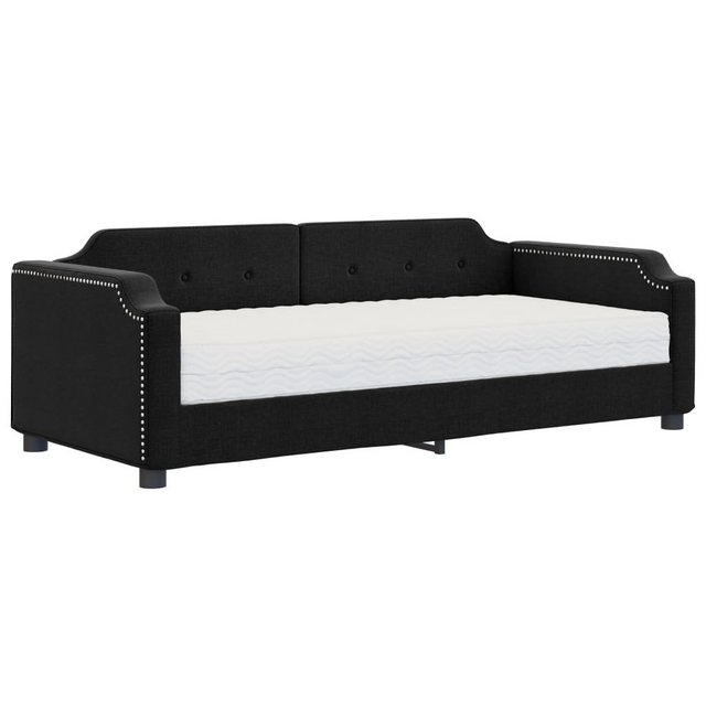 furnicato Bett Tagesbett mit Matratze Schwarz 90x200 cm Stoff (1-tlg) günstig online kaufen