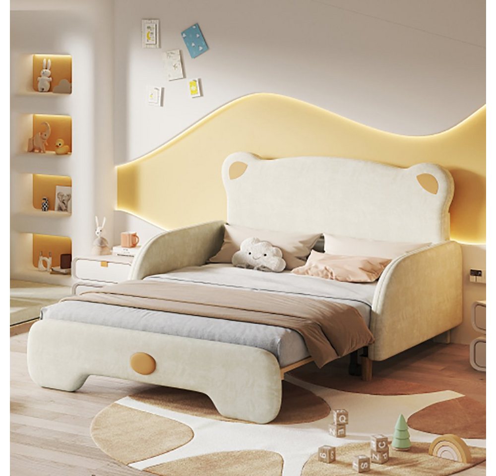 Sweiko Polsterbett (Ausziehbetten), Bärenform, Kinderbett mit Schutzkanten, günstig online kaufen