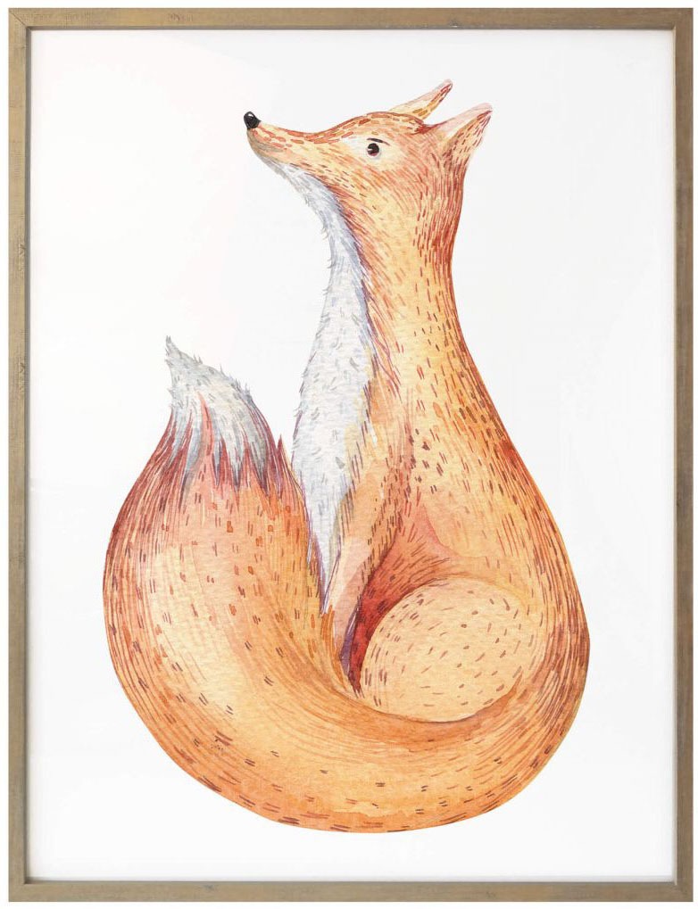 Wall-Art Poster »Waldtiere Fuchs«, Tiere, (1 St.), Poster ohne Bilderrahmen günstig online kaufen