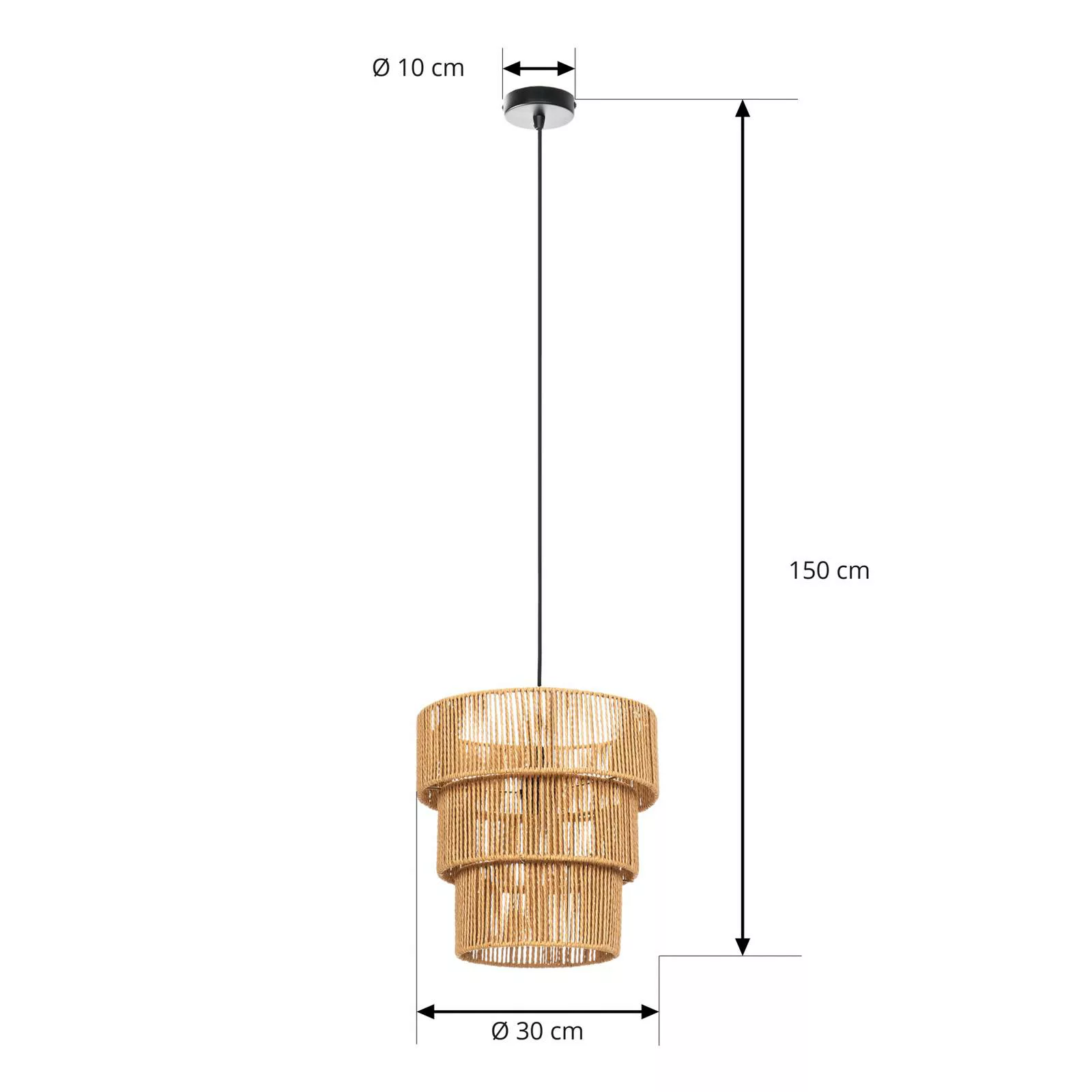 Lindby Elvoria Hängeleuchte aus Gras Ø 30 cm günstig online kaufen