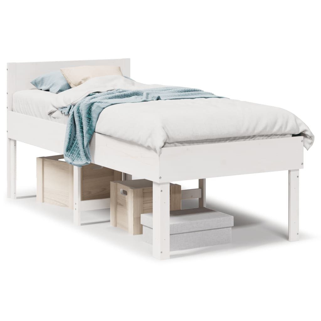 vidaXL Bett Massivholzbett ohne Matratze Weiß günstig online kaufen