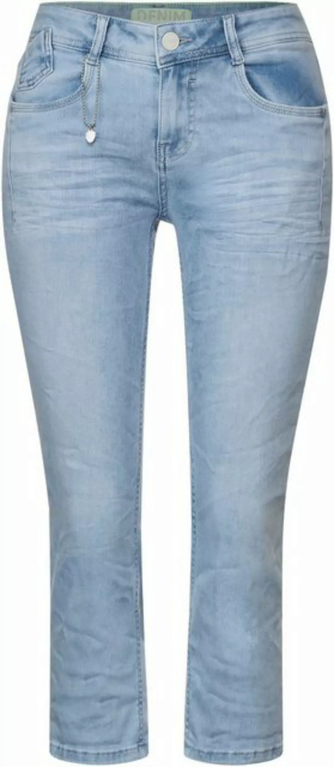 STREET ONE 3/4-Jeans in hellblauer Waschung mit leichtem Bleaching günstig online kaufen