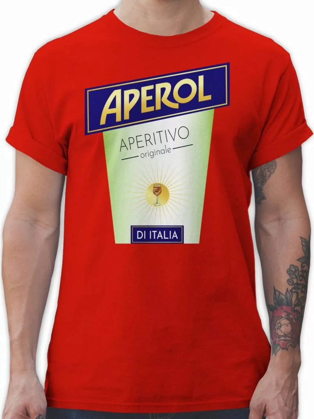 Shirtracer T-Shirt Aperol Kostüm Flaschen Verkleidung Karneval & Fasching günstig online kaufen