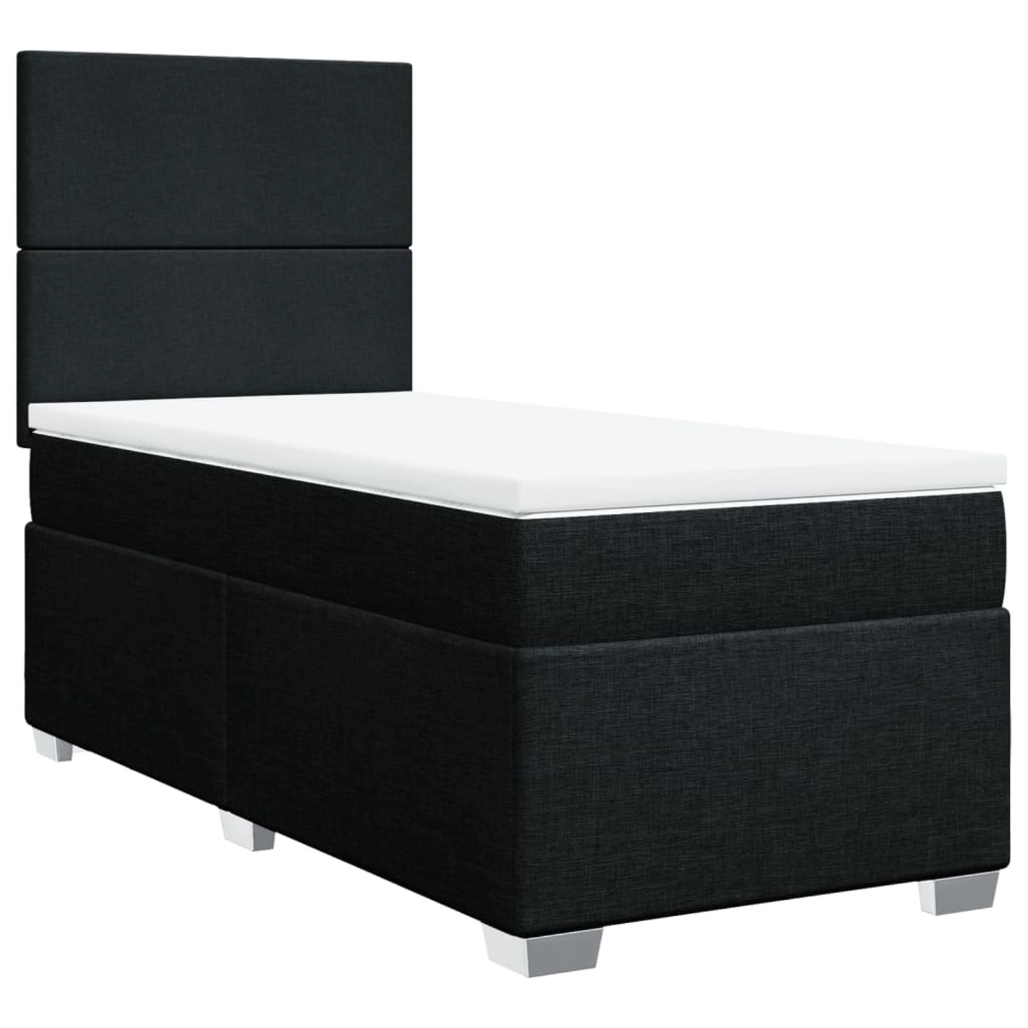 vidaXL Boxspringbett, Boxspringbett mit Matratze Schwarz 90x200 cm Stoff günstig online kaufen