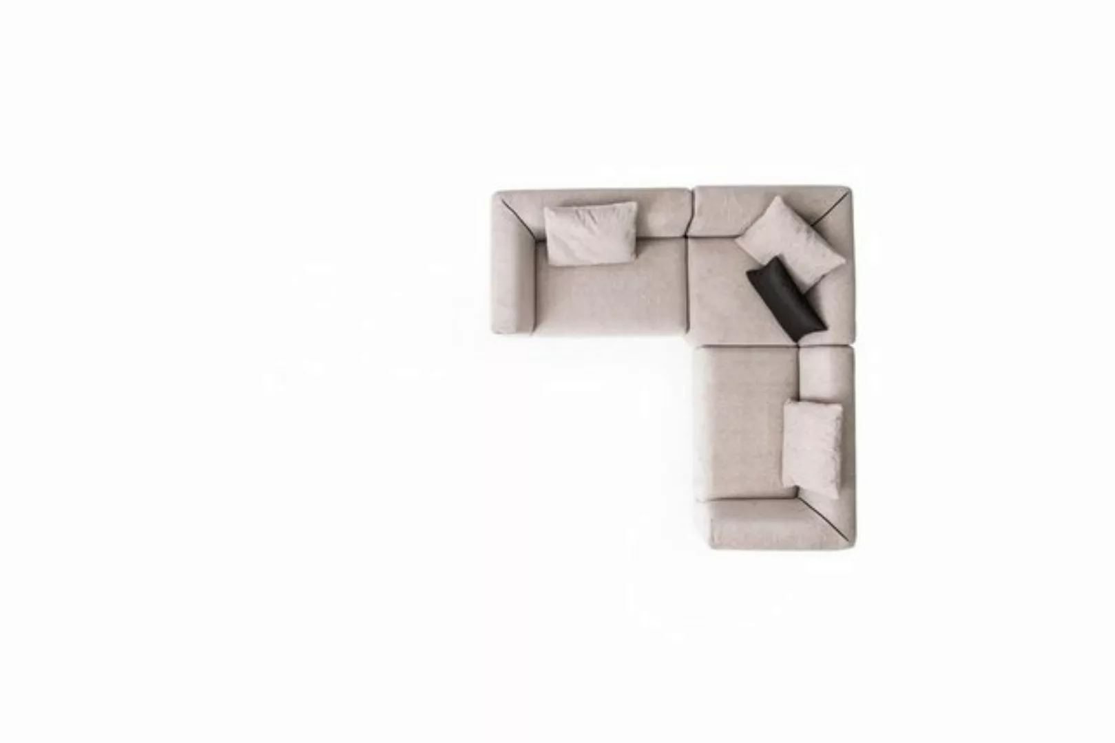 Xlmoebel Ecksofa Beige Ecksofa in L-Form: Modernes Wohnzimmer-Sofa aus Stof günstig online kaufen