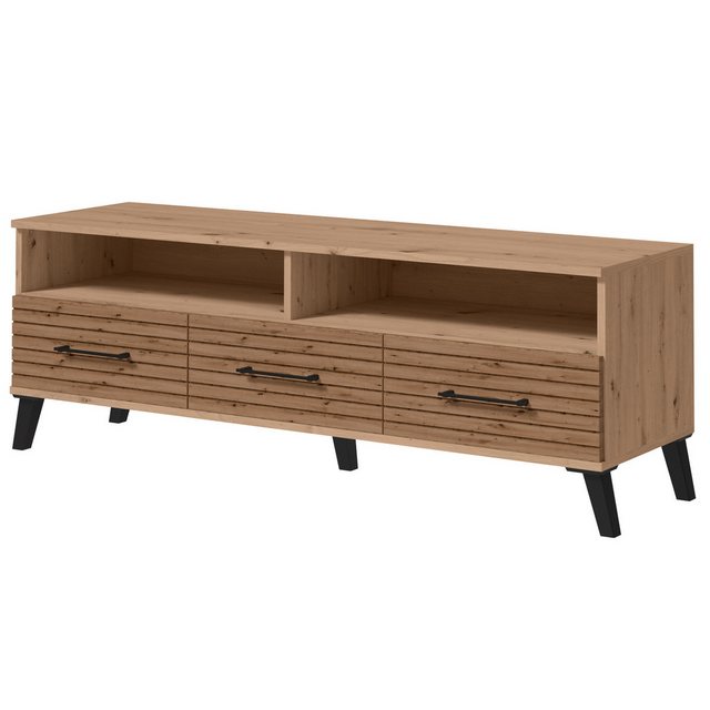 Beautysofa TV-Schrank Moderner RTV-Schrank auf hohen schwarzen Beinen Carlo günstig online kaufen