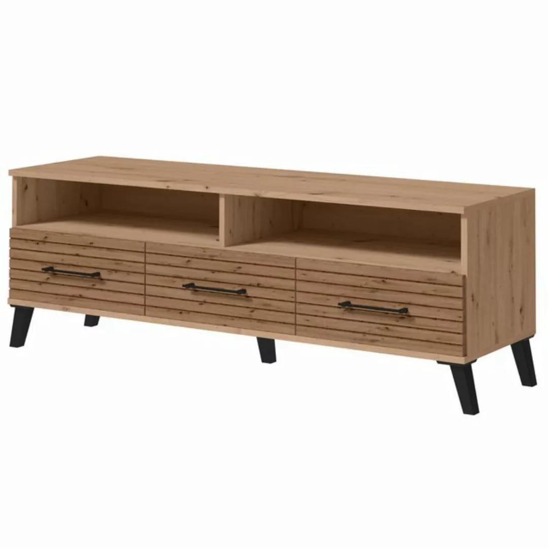 Beautysofa TV-Schrank Moderner RTV-Schrank auf hohen schwarzen Beinen Carlo günstig online kaufen