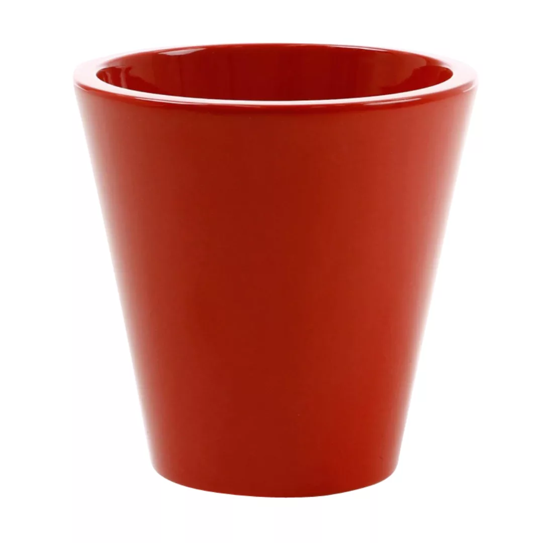 Serralunga - New Pot Vase/Pflanzgefäß Ø 28cm - rot/lackiert/H 28cm / Ø 28cm günstig online kaufen