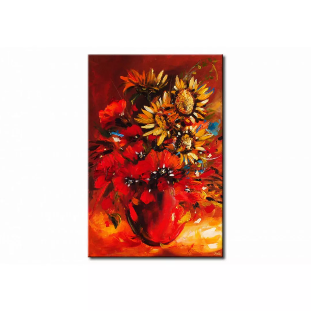 Wandbild Wildblumenstrauß - florales Motiv voller Sonnen- und Mohnblumen XX günstig online kaufen
