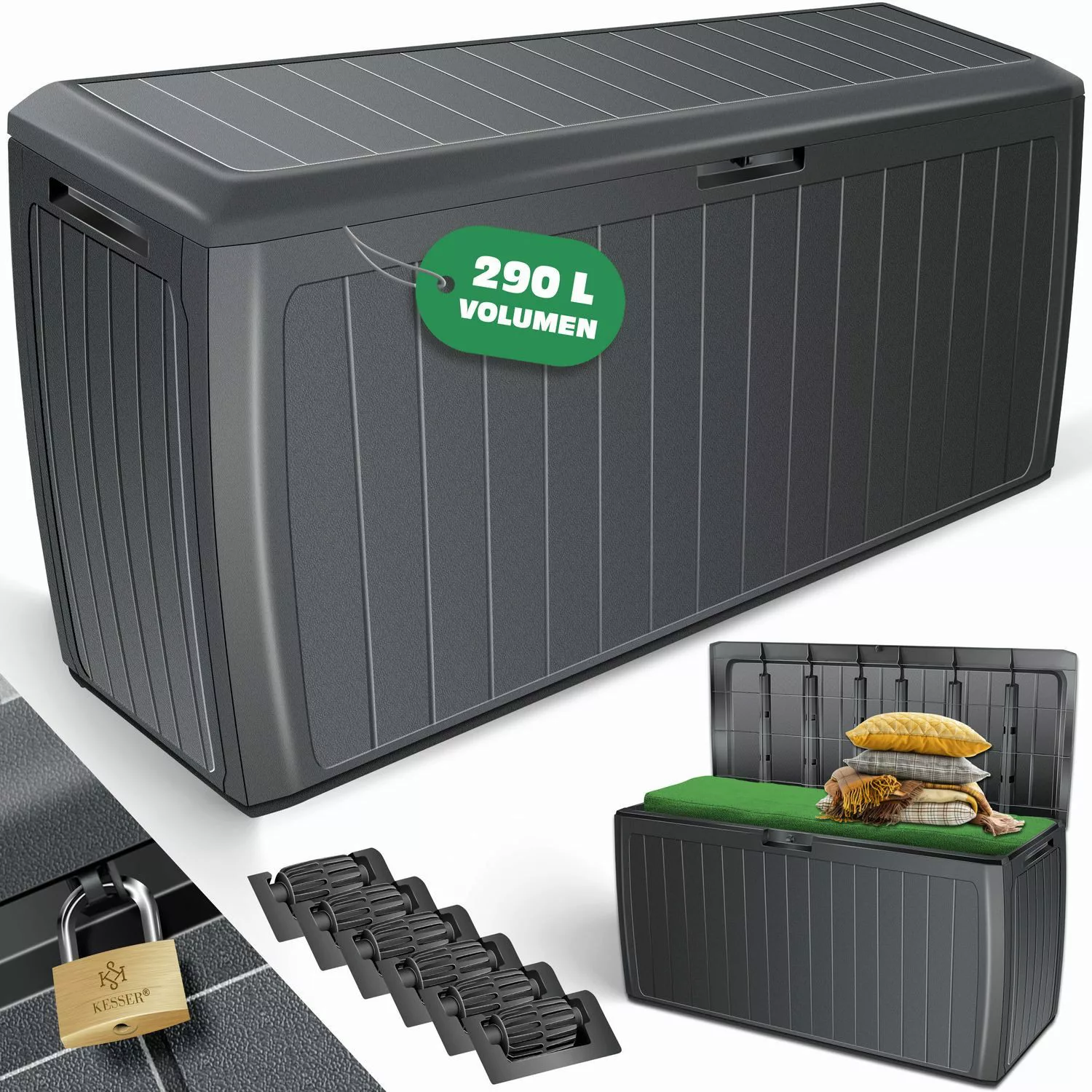 KESSER Aufbewahrungsbox, Auflagenbox Kissenbox 290 Liter günstig online kaufen