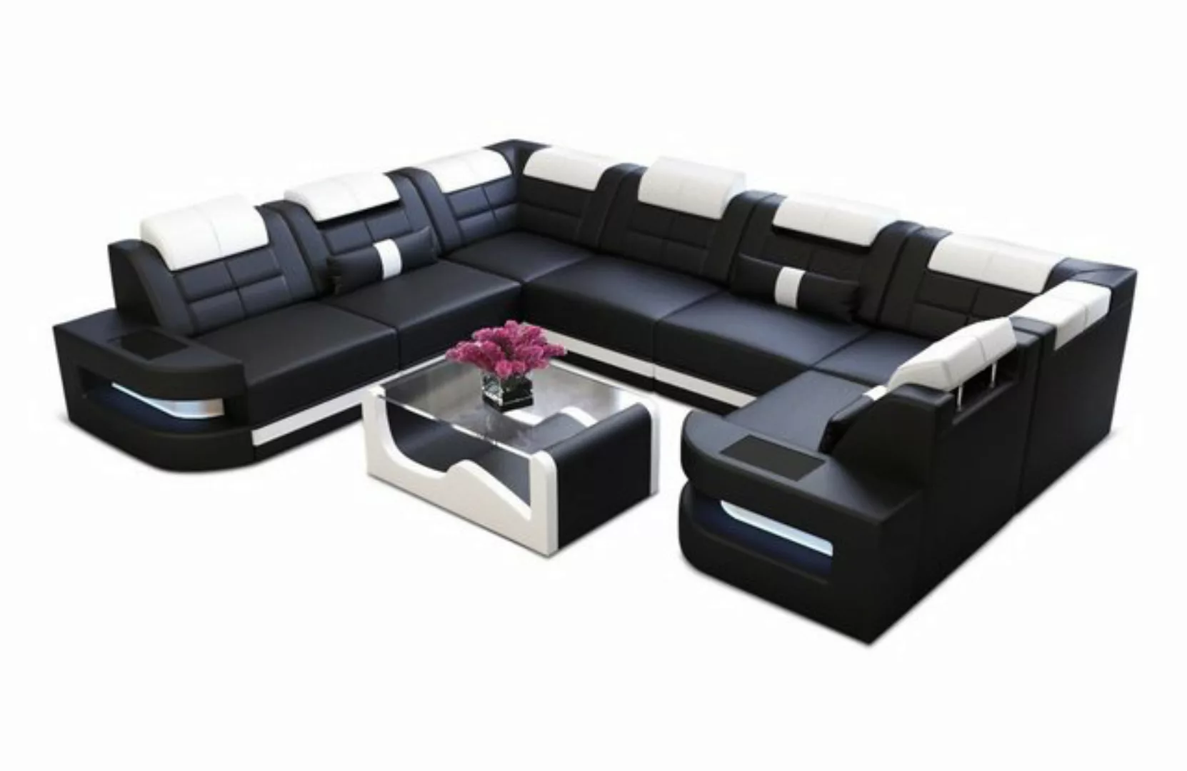 Sofa Dreams Wohnlandschaft Leder Ledercouch Sofa Como U Form Ledersofa, Cou günstig online kaufen