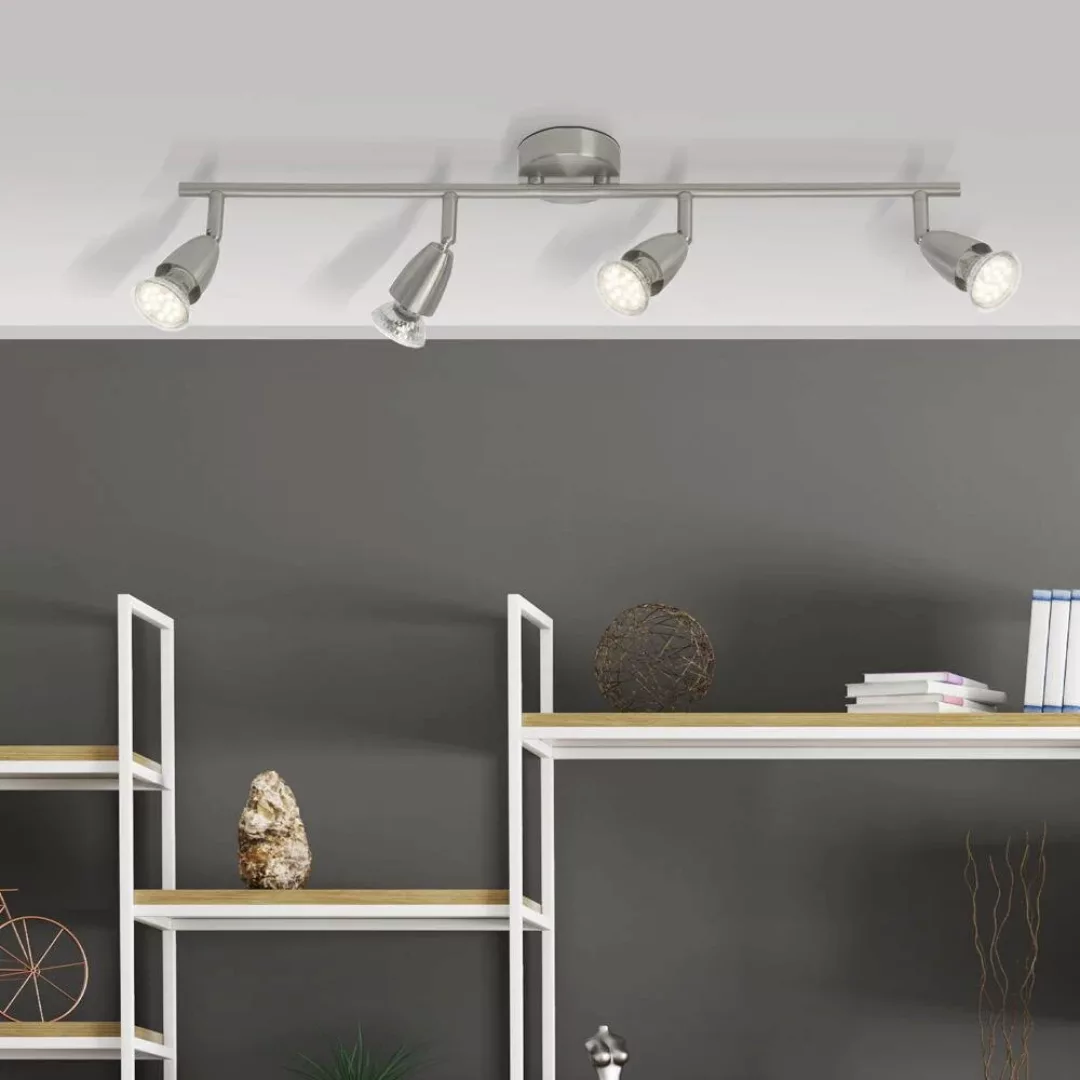 LED Deckenleuchte Amalfi in Silber 4x 3W 1200lm GU10 4-flammig günstig online kaufen