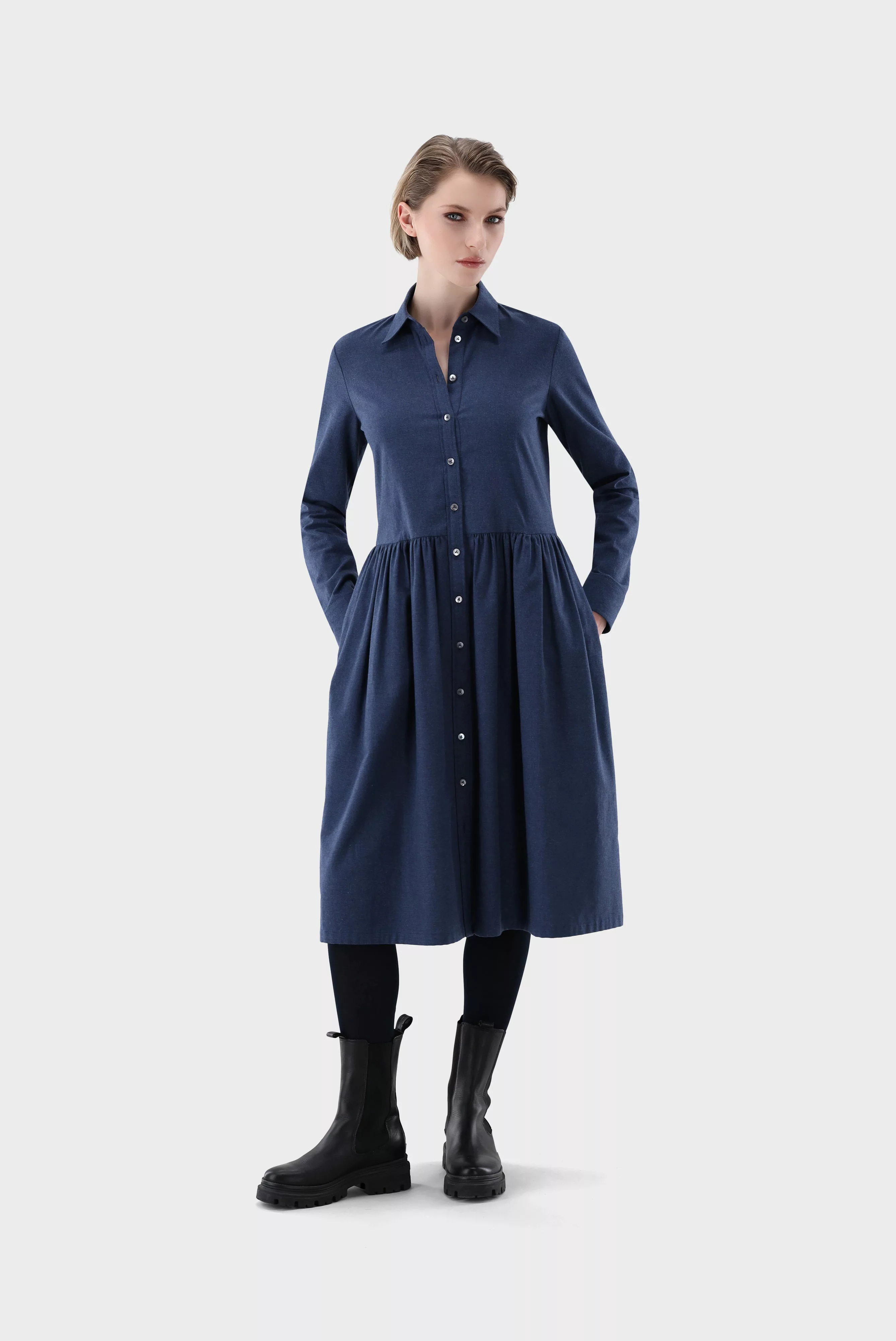 Flanell Hemdblusenkleid günstig online kaufen