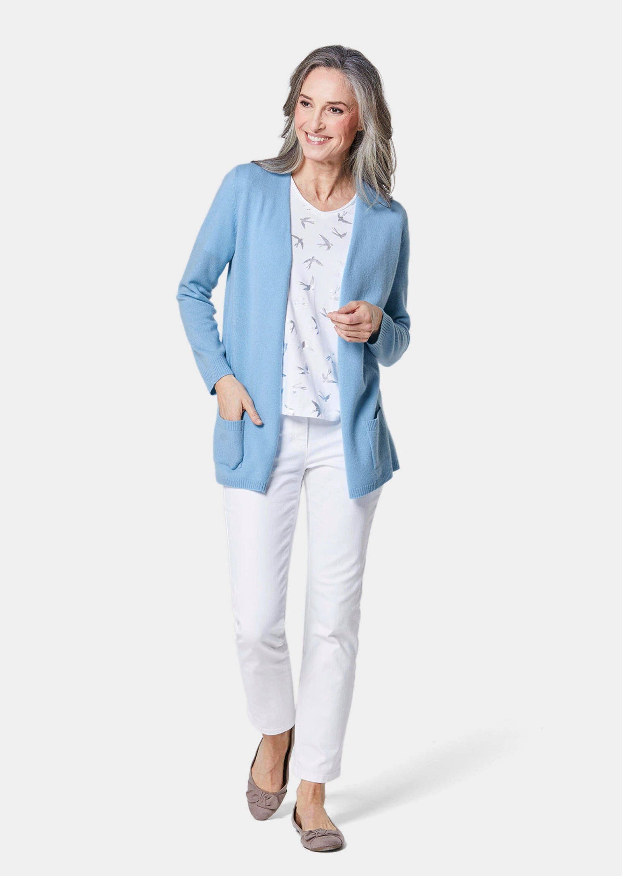 GOLDNER Strickjacke Kurzgröße: Langarm Feinstrick-Cardigan günstig online kaufen