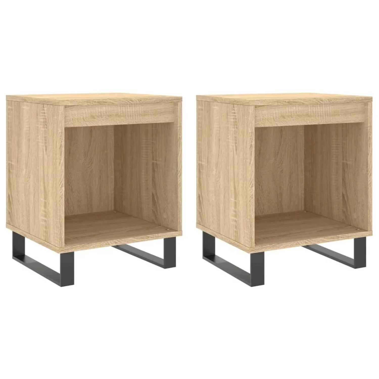 vidaXL Nachttische 2 Stk Sonoma-Eiche 40x35x50 cm Holzwerkstoff Modell 1 günstig online kaufen