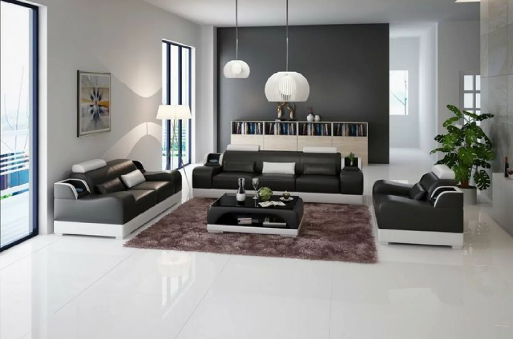 JVmoebel Sofa Design Sofas 2x 3 Sitzer Set Sofas Polster Couchen Moderne günstig online kaufen