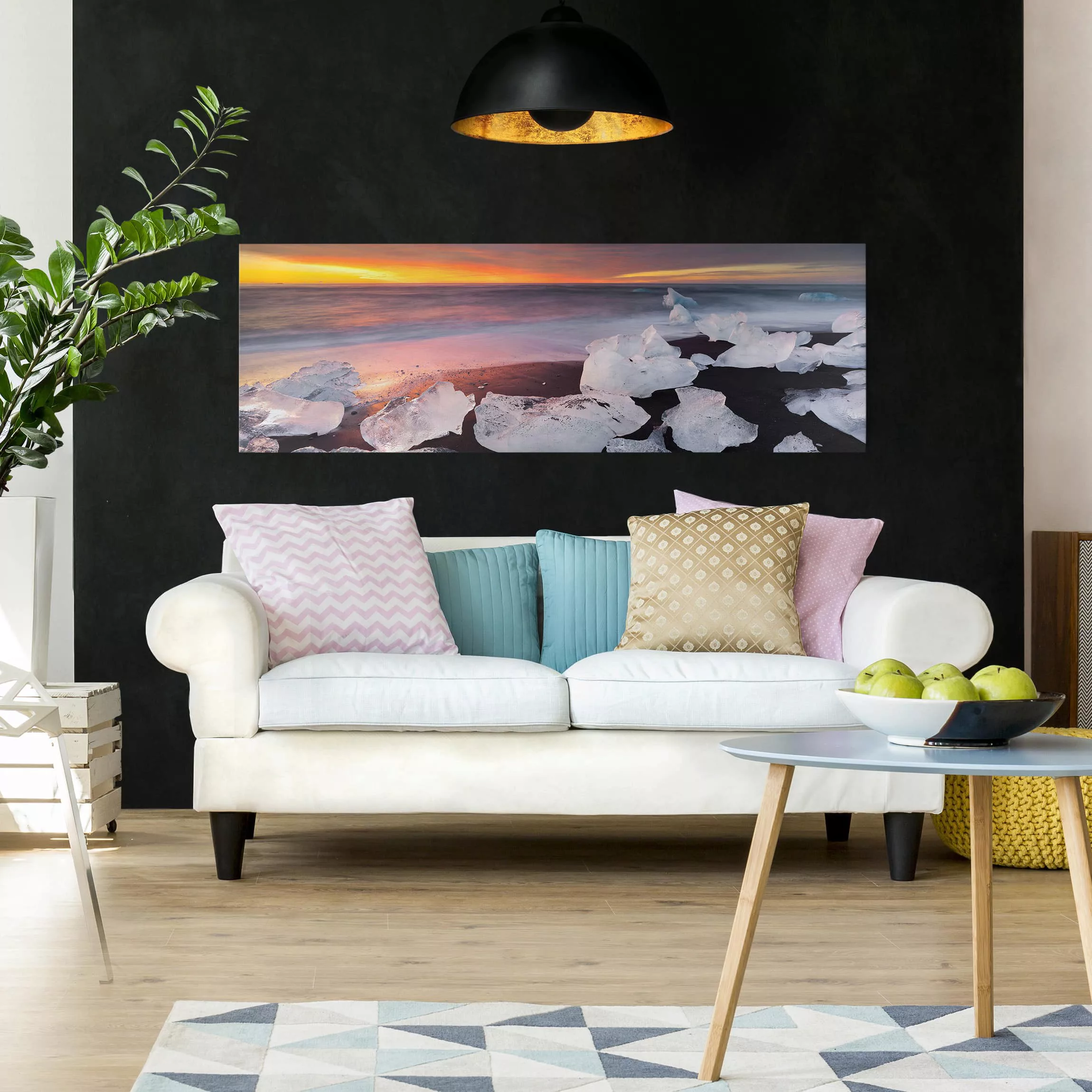 Leinwandbild Natur & Landschaft - Panorama Eisbrocken Jökulsárlon Island günstig online kaufen