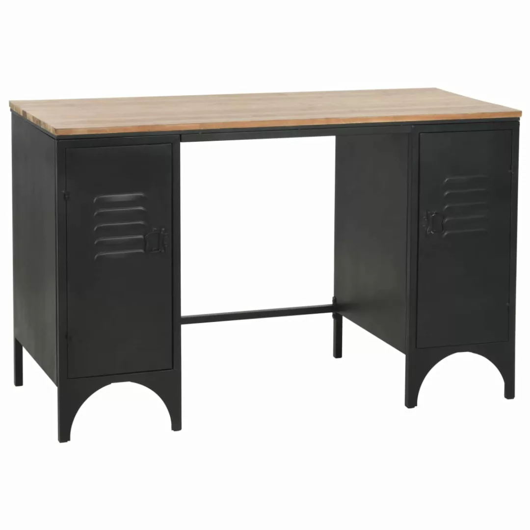 Schreibtisch Mit Ständer Tannenholz Massiv Und Stahl 120x50x76 Cm günstig online kaufen