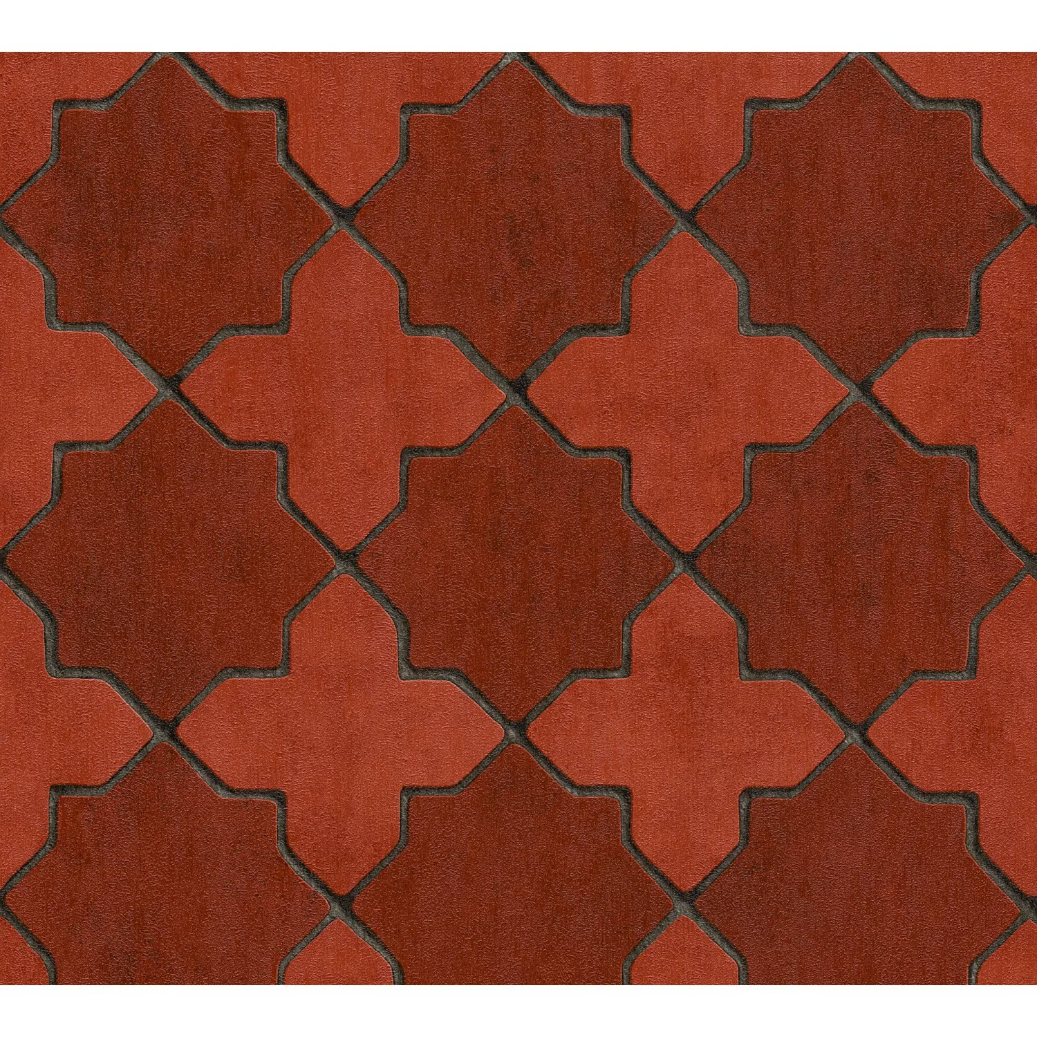 Bricoflor Mosaik Tapete Orientalisch Retro Fliesentapete in Orange Rot Maro günstig online kaufen