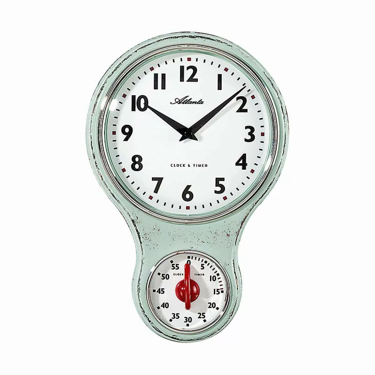 Atlanta Wanduhr Küchen- Nostalgie Hellgrün günstig online kaufen