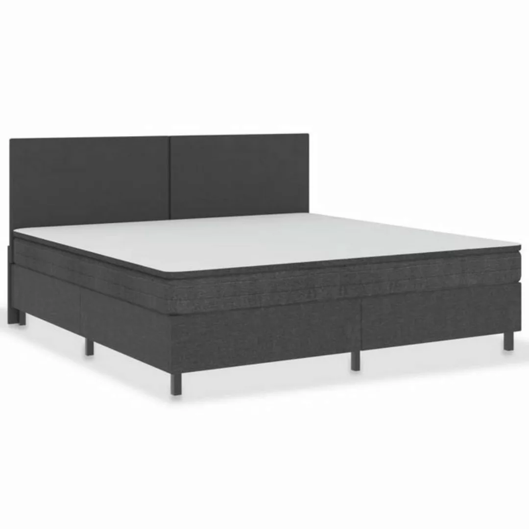 vidaXL Boxspringbett Boxspringbett Dunkelgrau Stoff 200x200 cm Doppelbett B günstig online kaufen