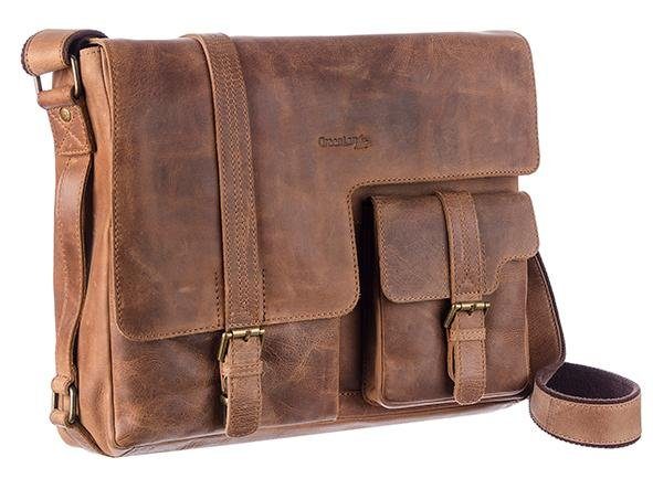 GreenLand Nature Messenger Bag "Montenegro", aus Rindsleder mit Laptopfach günstig online kaufen