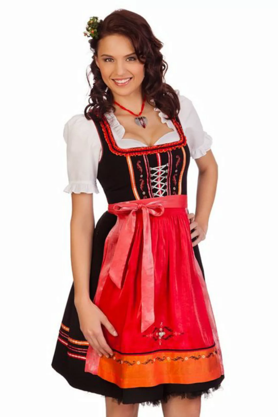 Spieth & Wensky Dirndl Mini Dirndl 2tlg. - STAUFEN - hellgrün, rot günstig online kaufen