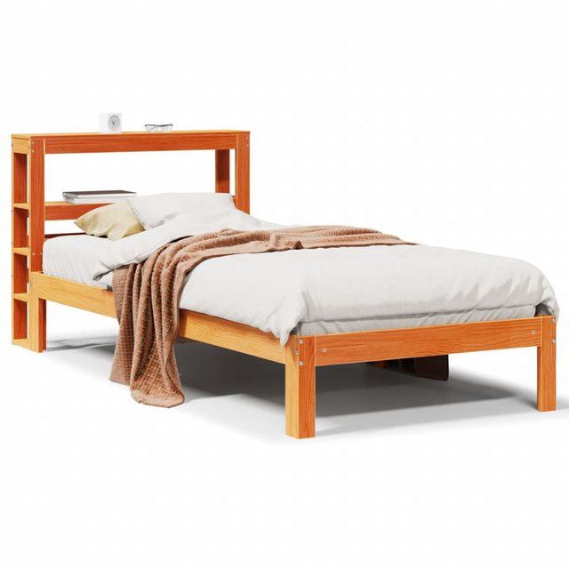 vidaXL Bett, Massivholzbett ohne Matratze Wachsbraun 90x200 Kiefernholz günstig online kaufen