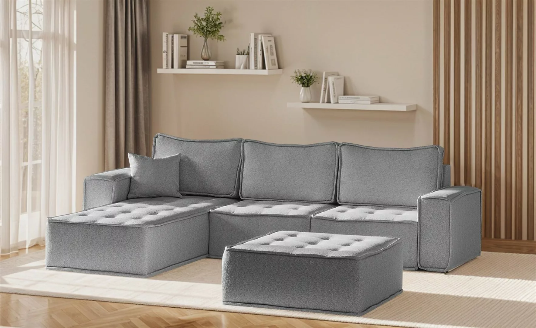 Fun Möbel Ecksofa Modulsofa 4-teilig SANDE in Stoff, Alle Module zu System günstig online kaufen