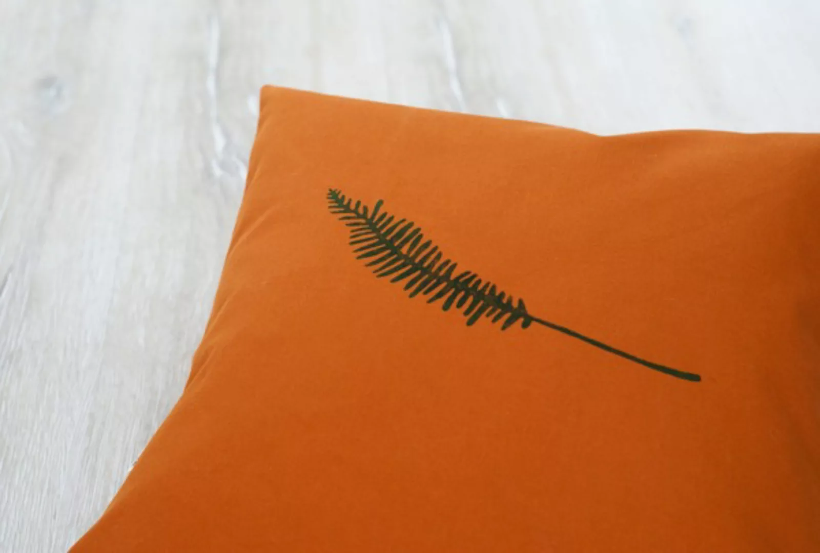 Kissenbezug "Pflanze" Handbedruckt günstig online kaufen