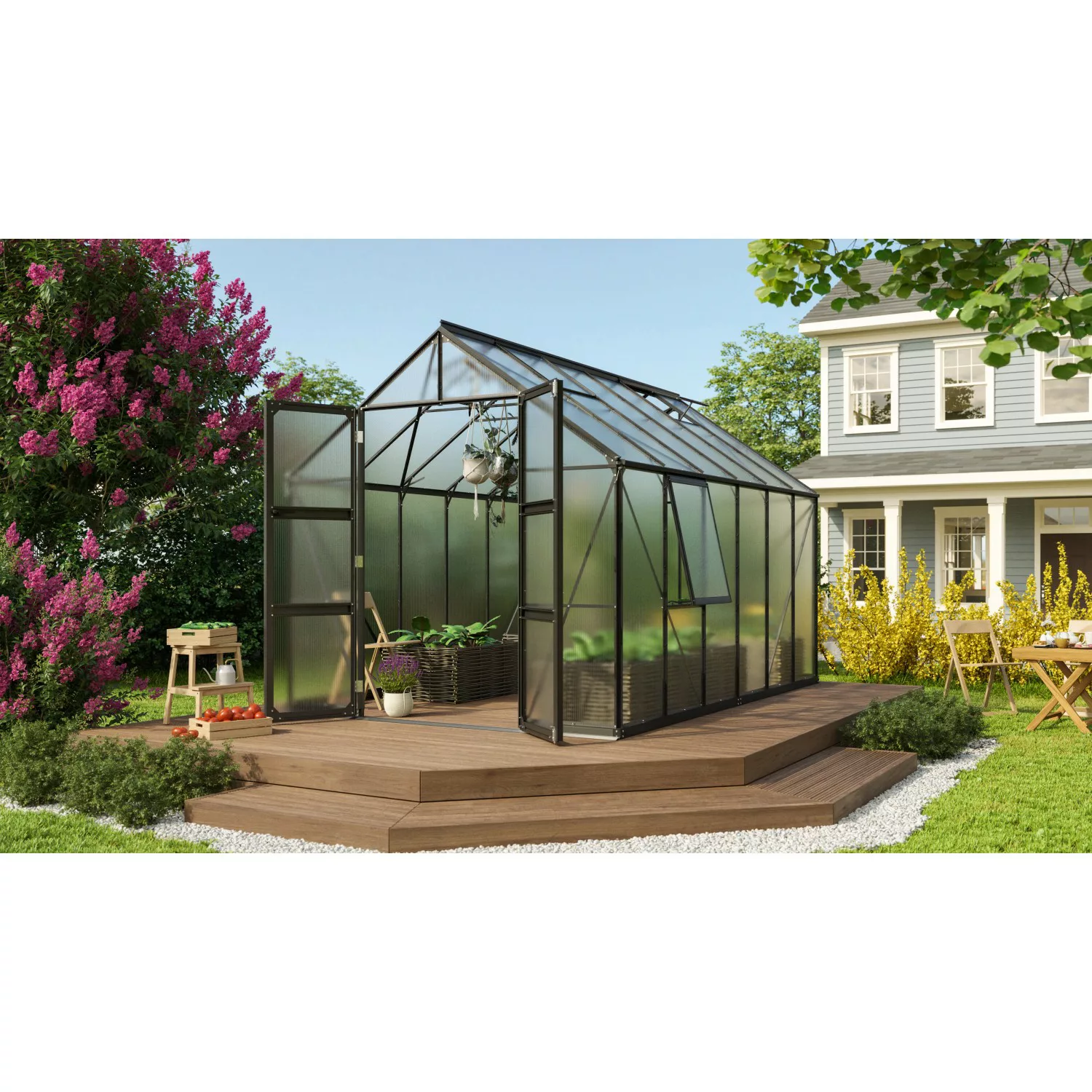 Vitavia Gewächshaus Olymp 9900 HKP 6 mm Schwarz B 257 cm x T 387 cm günstig online kaufen