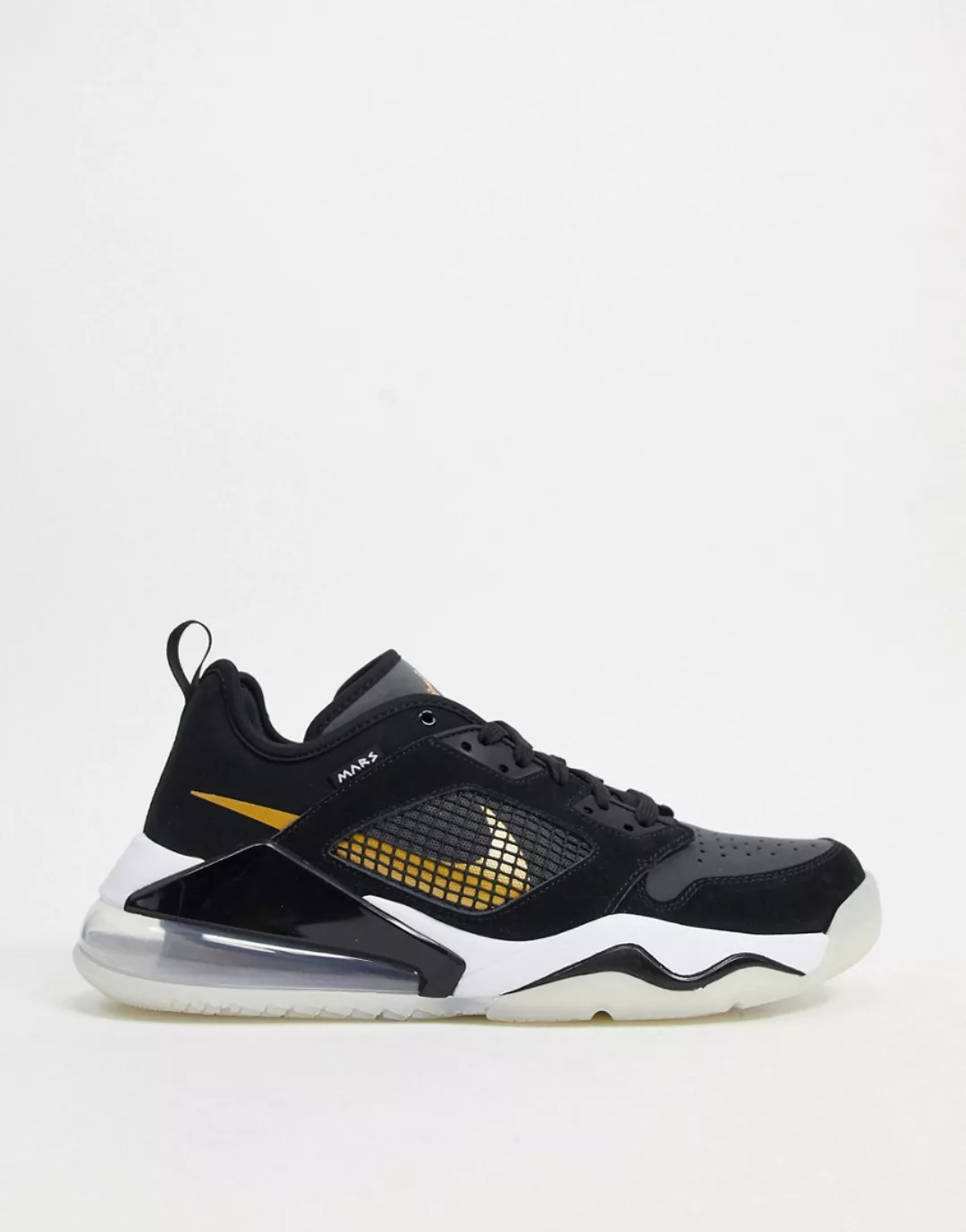 Nike – Jordan Mars 270 – Niedrige Sneaker in Schwarz/Gold günstig online kaufen