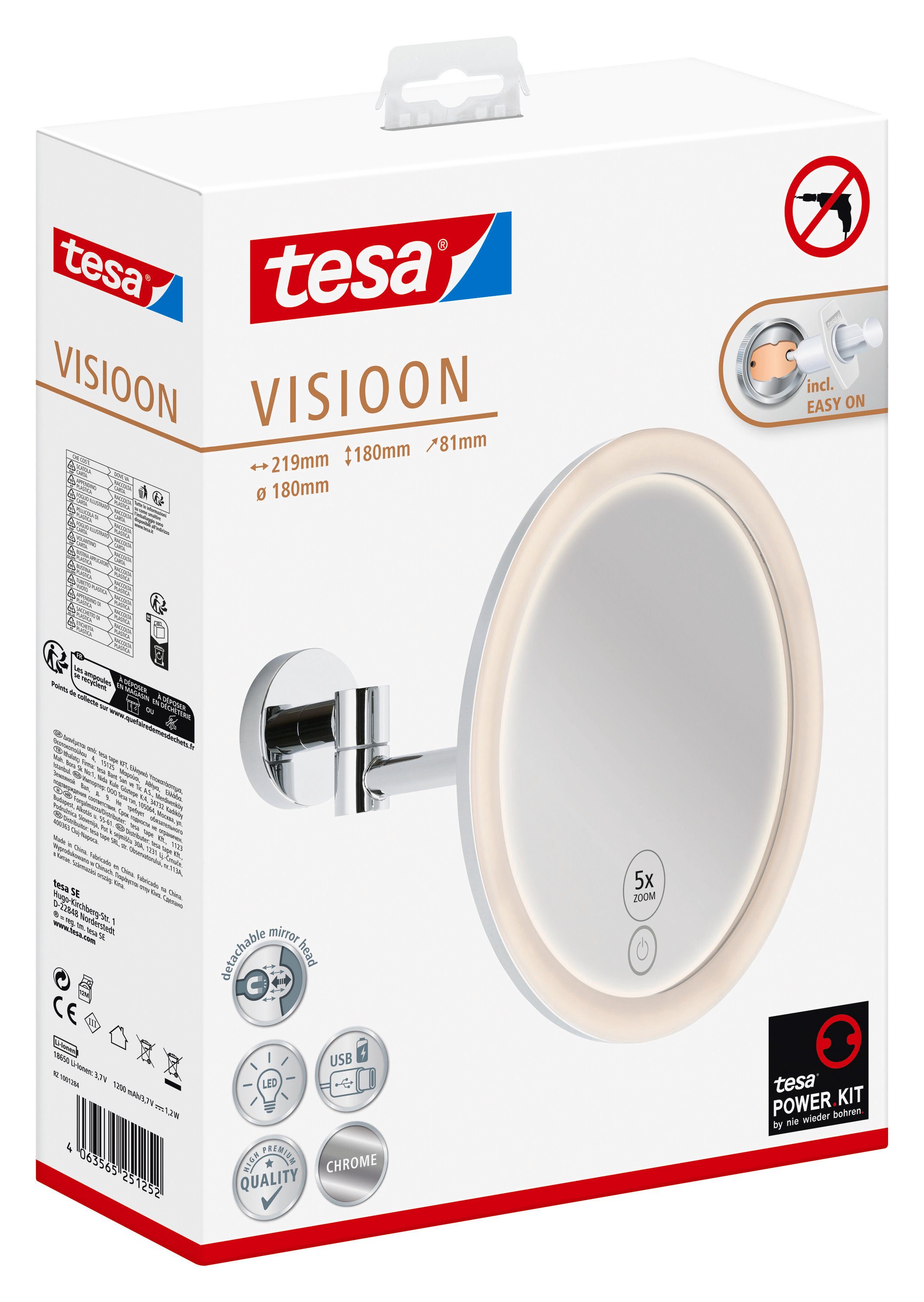 tesa Schminkspiegel Visioon Kosmetikspiegel mit Beleuchtung, günstig online kaufen