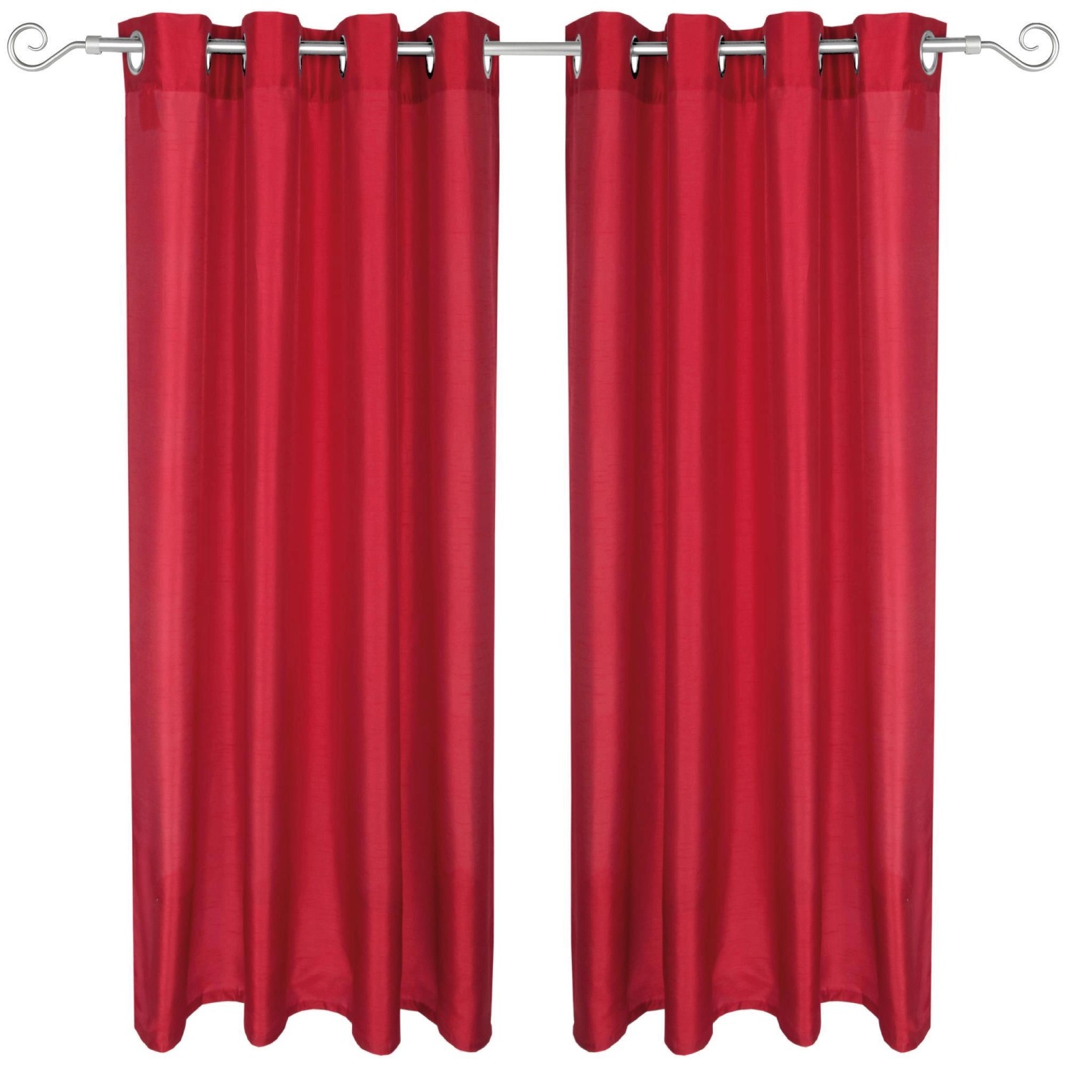 Arsvita 2er Pack Gardine Blickdicht Alessia mit Ösen 140 cm x 175 cm Rot günstig online kaufen