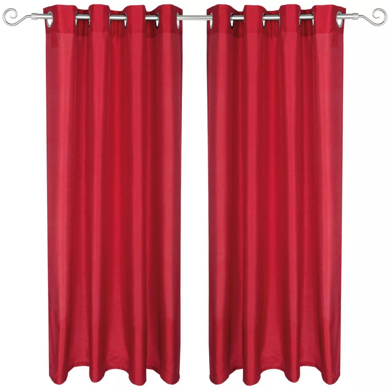 Arsvita 2er Pack Gardine Blickdicht Alessia mit Ösen 140 cm x 175 cm Rot günstig online kaufen