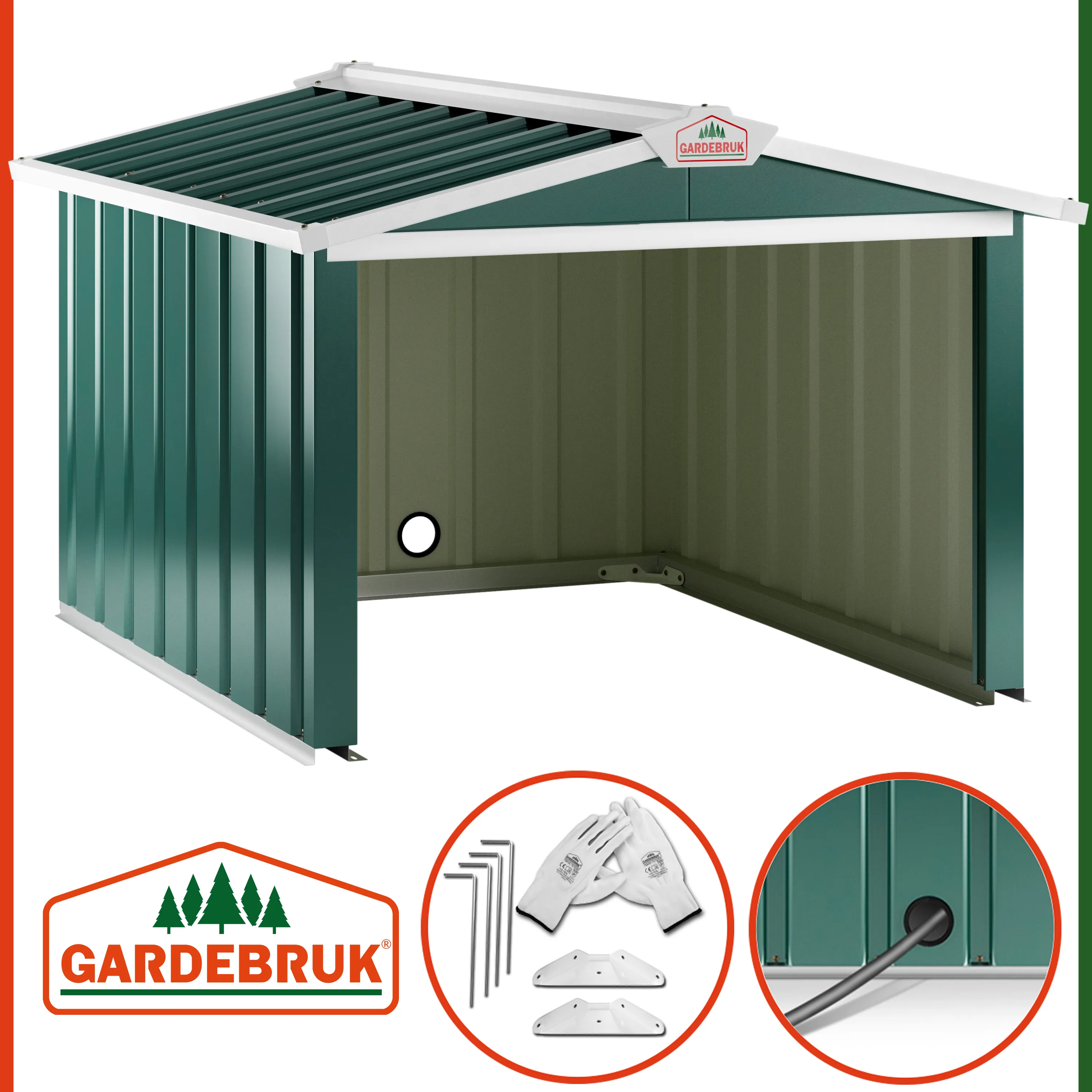 Mähroboter Garage Grün Metall 86x100x63cm günstig online kaufen